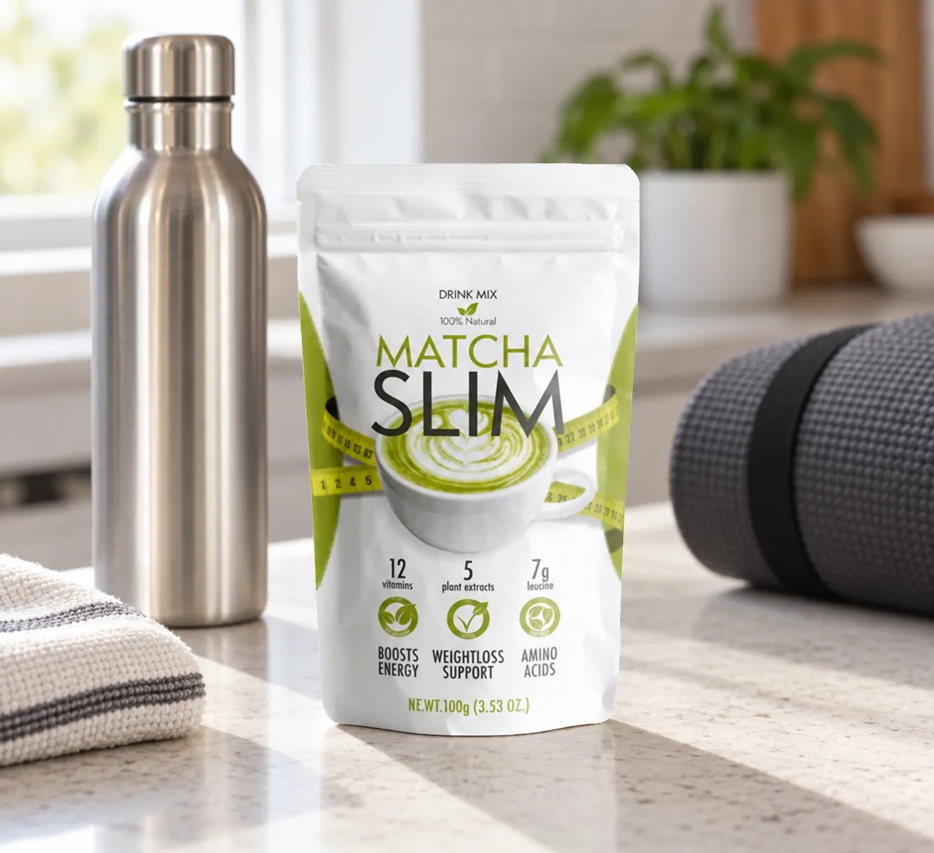 Matcha Slim — Verpackung im Alltag
