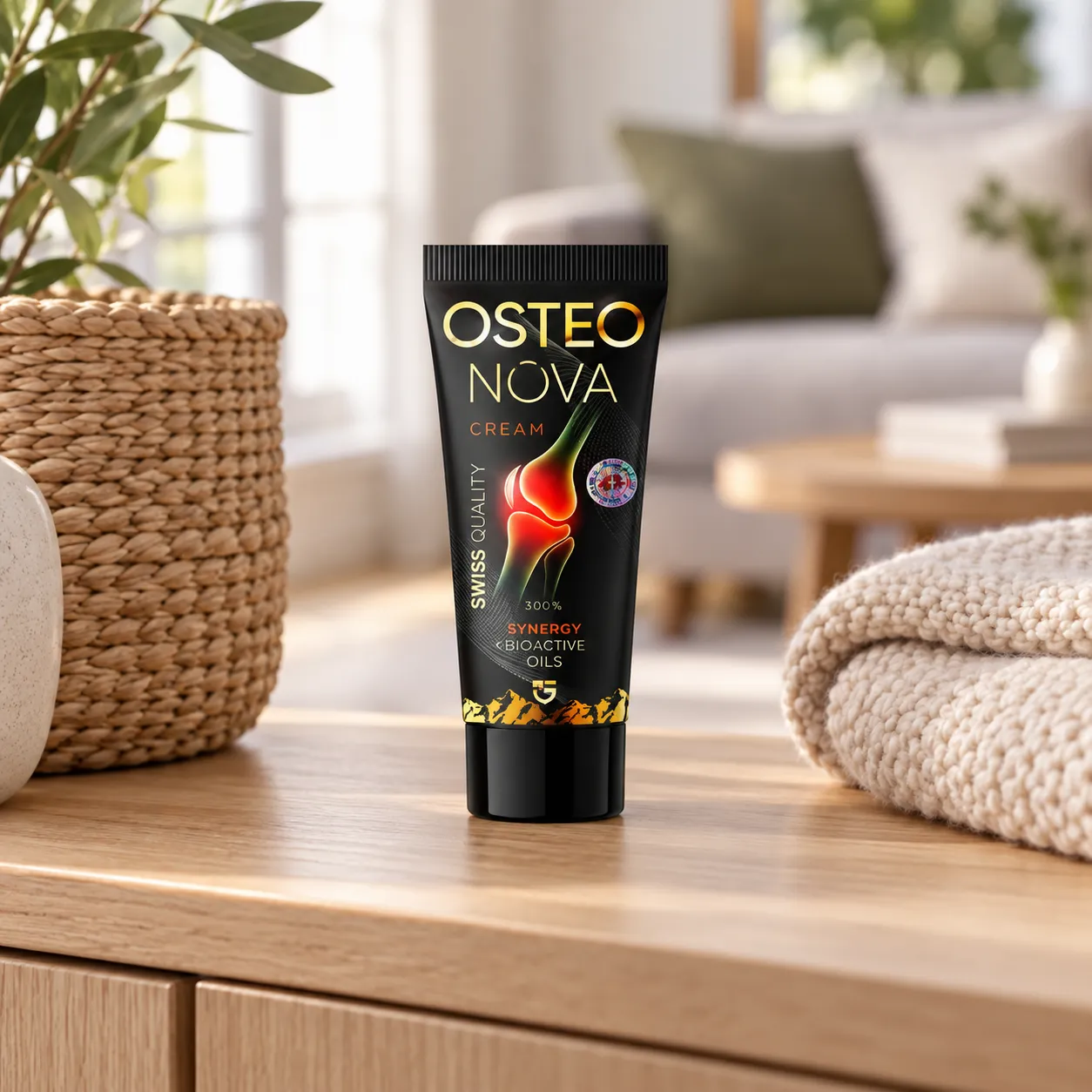 OsteoNova cream — Verpackung im Alltag