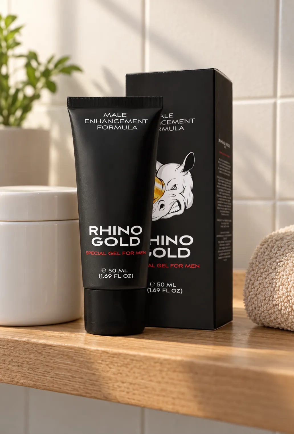 Rhino Gold Gel — Verpackung im Alltag
